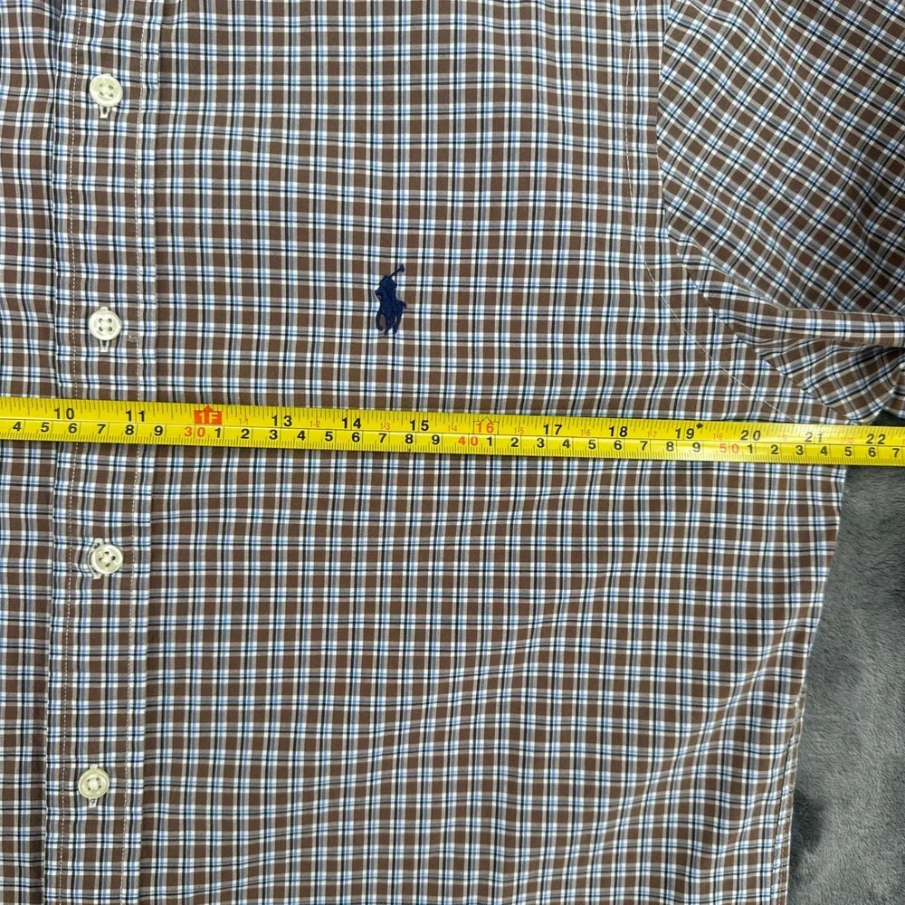 Polo Ralph Lauren Mens Medium Plaid Cotton Stretch Button Down Shirt